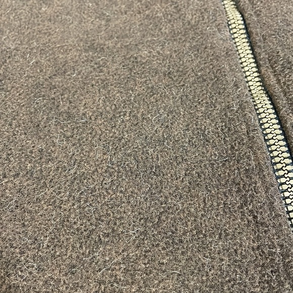 Kuhl Alpenwurx Heavy Fleece Suede Jacket Berber Collar Full Zip Pockets Large - Picture 13 of 16